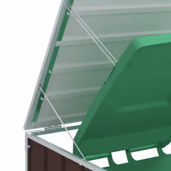 vidaXL Wheelie Bin Storage for Triple Bins Garden Trash Cover Brown Steel - Additional view 7