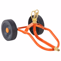 vidaXL Wheeled Sprinkler Sled with Rotatable Head Garden Sprinkler Red Steel