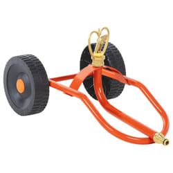 vidaXL Wheeled Sprinkler Sled with Rotatable Head Garden Sprinkler Red Steel