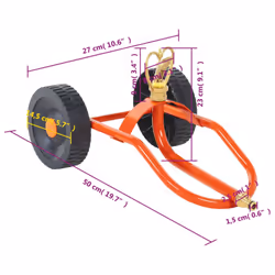 vidaXL Wheeled Sprinkler Sled with Rotatable Head Garden Sprinkler Red Steel