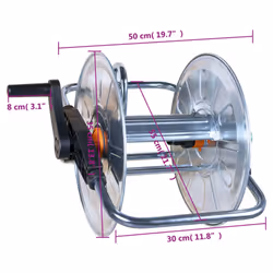 vidaXL Hose Reel Wall Mounted for 50 m 1/2" or 35 m 3/4" Hose Storage Steel - Additional view 8