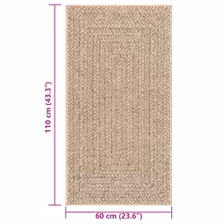vidaXL Rug Floor Carpet for Indoor and Outdoor Door Mat Kitchen Rug Jute Look - rectangular, 60 x 110 cm - Additional view 7