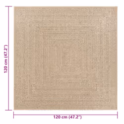 vidaXL Rug Floor Carpet for Indoor and Outdoor Door Mat Kitchen Rug Jute Look - rectangular, 120 x 120 cm - Additional view 7