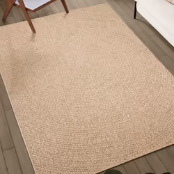 vidaXL Rug Floor Carpet for Indoor and Outdoor Door Mat Kitchen Rug Jute Look - round, 60 x 110 cm