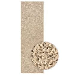 vidaXL Rug Floor Carpet for Indoor and Outdoor Door Mat Kitchen Rug Jute Look - round, 80 x 200 cm