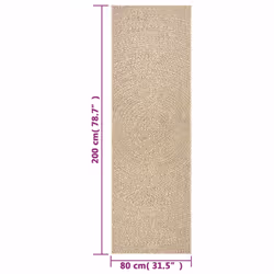vidaXL Rug Floor Carpet for Indoor and Outdoor Door Mat Kitchen Rug Jute Look - round, 80 x 200 cm - Additional view 7