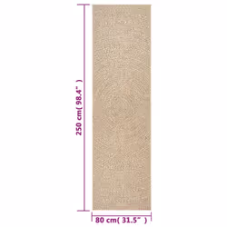 vidaXL Rug Floor Carpet for Indoor and Outdoor Door Mat Kitchen Rug Jute Look - round, 80 x 250 cm
