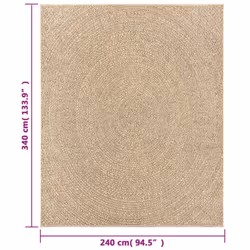 vidaXL Rug Floor Mat Area Rug Carpet Flooring Jute Look Indoor and Outdoor - Additional view 7