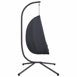 vidaXL Hanging Egg Chair with Stand Hammock Chair Anthracite Fabric and Steel - Additional view 4