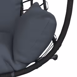 vidaXL Hanging Egg Chair with Stand Hammock Chair Anthracite Rattan and Steel - Additional view 6