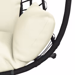 vidaXL Hanging Egg Chair with Stand Patio Hammock Chair Beige Rattan and Steel - Additional view 6