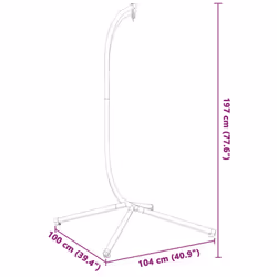 vidaXL Hanging Egg Chair Stand Hammock Chair Frame C Stand Anthracite Steel - Additional view 4