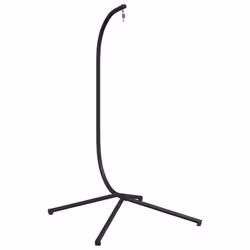 vidaXL Hanging Egg Chair Stand Swing Hammock Chair Frame C Stand Black Steel