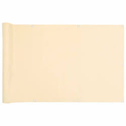 vidaXL Garden Privacy Screen Fence Screen Balcony Screen Ledge Stone Look PVC - cream, 300 x 75 cm