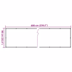 vidaXL Garden Privacy Screen Fence Screen Balcony Screen Ledge Stone Look PVC - grey, 600 x 90 cm - Additional view 3