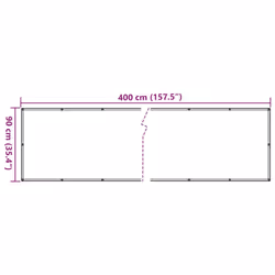 vidaXL Garden Privacy Screen Fence Screen Balcony Screen Ledge Stone Look PVC - cream, 400 x 90 cm - Additional view 4