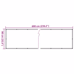 vidaXL Garden Privacy Screen Fence Screen Balcony Screen Ledge Stone Look PVC - cream, 600 x 90 cm - Additional view 4