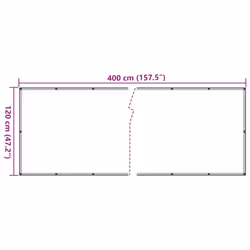 vidaXL Garden Privacy Screen Fence Screen Balcony Screen Ledge Stone Look PVC - grey, 400 x 120 cm - Additional view 4