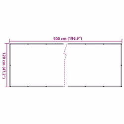 vidaXL Garden Privacy Screen Fence Screen Balcony Screen Ledge Stone Look PVC - grey, 500 x 120 cm - Additional view 4