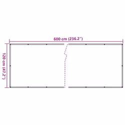 vidaXL Balcony Privacy Screen Outdoor Screen Privacy Net White 600x120 cm PVC