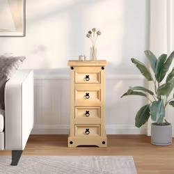vidaXL Bedside Cabinet Nightstand Bed Side Table Bed Cabinet Solid Wood Pine