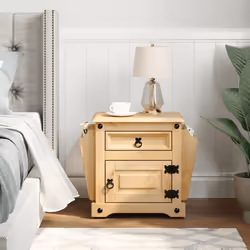 vidaXL Bedside Cabinet Nightstand Bed Side Table Bed Cabinet Solid Wood Pine