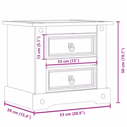 vidaXL Bedside Cabinet Nightstand Bed Side Table Bed Cabinet Solid Wood Pine - Additional view 8