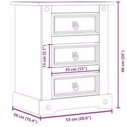 vidaXL Bedside Cabinet Nightstand Bed Side Table Bed Cabinet Solid Wood Pine - Additional view 7