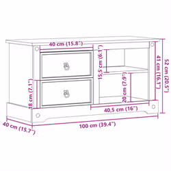 vidaXL TV Cabinet Entertainment Centre TV Stand Media TV Unit Solid Wood Pine - Additional view 8