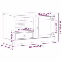 vidaXL TV Cabinet Entertainment Centre TV Stand Media TV Unit Solid Wood Pine - Additional view 8