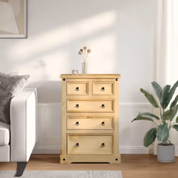 vidaXL Chest of Drawers Hall Storage Drawer Cabinet Sideboard Solid Wood Pine
