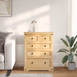 vidaXL Chest of Drawers Hall Storage Drawer Cabinet Sideboard Solid Wood Pine