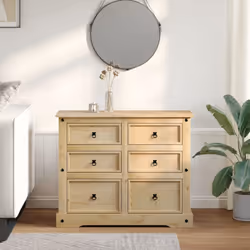 vidaXL Chest of Drawers Hall Storage Drawer Cabinet Sideboard Solid Wood Pine