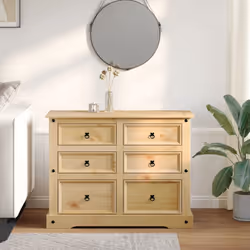 vidaXL Chest of Drawers Hall Storage Drawer Cabinet Sideboard Solid Wood Pine