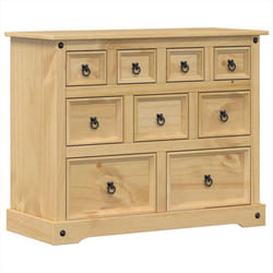 vidaXL Chest of Drawers Hall Storage Drawer Cabinet Sideboard Solid Wood Pine