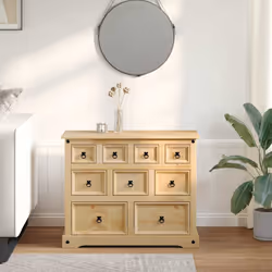 vidaXL Chest of Drawers Hall Storage Drawer Cabinet Sideboard Solid Wood Pine