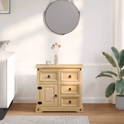 vidaXL Sideboard Storage Cupboard Cabinet Highboard Buffet Solid Wood Pine