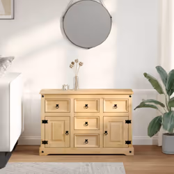 vidaXL Sideboard Storage Cupboard Cabinet Highboard Buffet Solid Wood Pine