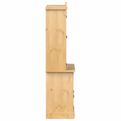 vidaXL Glass Display Cabinet Storage Shelf Cupboard Bookcase Solid Wood Pine - Additional view 4