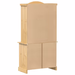 vidaXL Glass Display Cabinet Storage Shelf Cupboard Bookcase Solid Wood Pine - Additional view 5