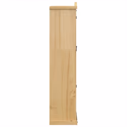 vidaXL Glass Display Cabinet Storage Shelf Cupboard Bookcase Solid Wood Pine - Additional view 4