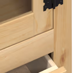vidaXL Glass Display Cabinet Storage Shelf Cupboard Bookcase Solid Wood Pine - Additional view 6