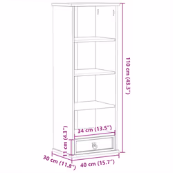 vidaXL CD Cabinet Display Cabinet Storage Cupboard Bookcase Solid Wood Pine - Additional view 8