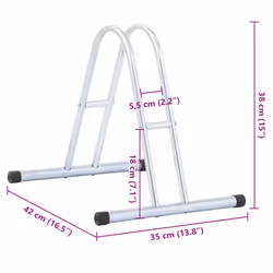 vidaXL Bicycle Stand for 1 Bike Floor Freestanding Bike Stand Galvanised Steel - Additional view 7