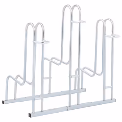 vidaXL Bicycle Stand for 3 Bikes Floor Freestanding Indoor Galvanised Steel - Additional view 4