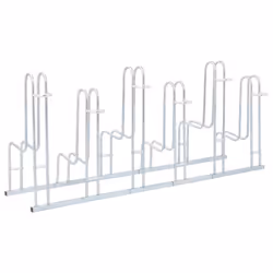 vidaXL Bicycle Stand for 6 Bikes Floor Freestanding Indoor Galvanised Steel - Additional view 4