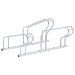 vidaXL Bicycle Stand for 3 Bikes Floor Freestanding Indoor Galvanised Steel - Additional view 4