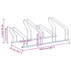 vidaXL Bicycle Stand for 4 Bikes Floor Freestanding Indoor Galvanised Steel - Additional view 6