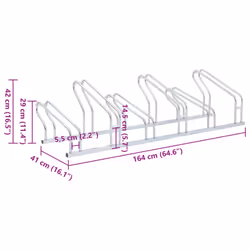 vidaXL Bicycle Stand for 6 Bikes Floor Freestanding Indoor Galvanised Steel - Additional view 6