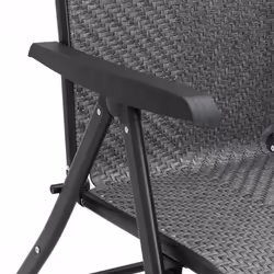 vidaXL Folding Garden Chairs Foldable Outdoor Chair Lounge Chair Poly Rattan - grey, 2 pcs - Additional view 9